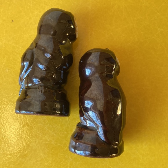 Vintage MCM Japan 2 sets of salt and pepper shakers owl figurines and trees - Picture 6 of 13